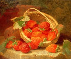 A Basket of Strawberries on a Stone Ledge 1888 by Eloise Harriet Stannard