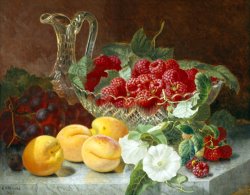Still Life of Raspberries in a Glass Bowl by Eloise Harriet Stannard