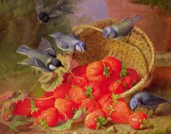 Still Life with Strawberries and Bluetits by Eloise Harriet Stannard