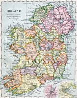 Irish Free State And Northern Ireland From Bacon S Excelsior Atlas Of The World by English School