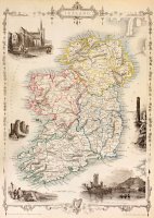 Map Of Ireland From The History Of Ireland By Thomas Wright by English School