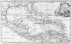Map of the West Indies Florida and South America by English School