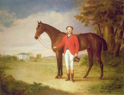 Portrait of a gentleman with his horse by English School