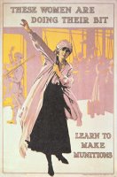 Poster depicting women making munitions by English School