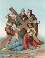 Station IX Jesus Falls under the Cross the Third Time by English School