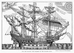 The Ark Raleigh The Flagship Of The English Fleet From Leisure Hour by English School