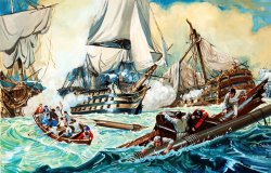 The battle of Trafalgar by English School