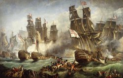 The Battle Of Trafalgar by English School