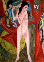 Nude Woman Combing Her Hair by Ernst Ludwig Kirchner