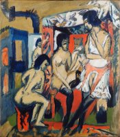 Nudes in Studio by Ernst Ludwig Kirchner