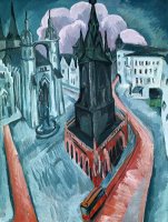The Red Tower In Halle by Ernst Ludwig Kirchner