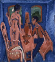 Tower Room, Fehmarn (self Portrait with Erna) by Ernst Ludwig Kirchner