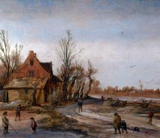 A Winter Landscape by Esaias Van De Velde