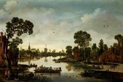Het Ponteveer by Esaias Van De Velde