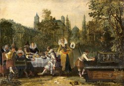 Merry Company in a Park by Esaias Van De Velde