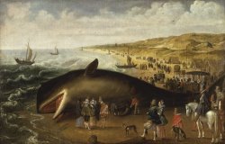 Whale Stranding of 1617 : The Whale Beached Between Scheveningen And Katwijk on 20 Or 21 January 1617, with Elegant Sightseers. by Esaias Van De Velde