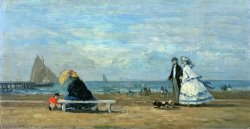 Beach at Trouville by Eugene Boudin