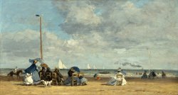 Beach at Trouville by Eugene Boudin