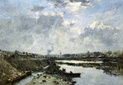 Fecamp, The Arriere Port in Construction by Eugene Boudin