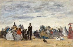 The Beach at Trouville by Eugene Boudin