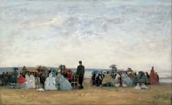 The Beach Near Trouville by Eugene Boudin