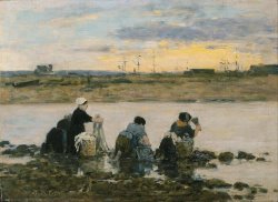 Washerwomen by The River by Eugene Boudin