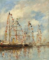 Yacht Basin at Trouville Deauville by Eugene Boudin