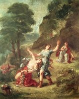 Orpheus And Eurydice, Spring From a Series of The Four Seasons by Eugene Delacroix