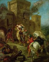 Rebecca Kidnapped by The Templar, Sir Brian De Bois Guilbert by Eugene Delacroix