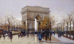 L'arc De Triomphe Paris by Eugene Galien-Laloue