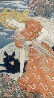 Danger 1897 The Original Design for a Lithograph From The Series Dix Estampes Decoratives by Eugene Grasset