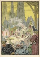 Mystery Play in The Grounds of a Cathedral with Spectacles by Eugene Grasset