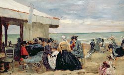 A Beach Scene by Eugene Louis Boudin