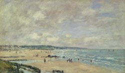 Beach At Trouville by Eugene Louis Boudin