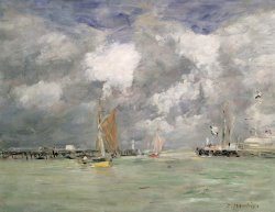 High Tide At Trouville by Eugene Louis Boudin