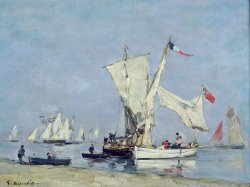 Sailing Boats by Eugene Louis Boudin