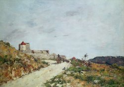 The Road to the Citadel at Villefranche by Eugene Louis Boudin