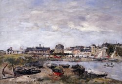 Trouville View Toward Deauville On Market Day by Eugene Louis Boudin