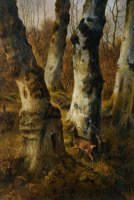 Deer in a Wood by Eugene Verboeckhoven