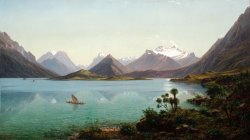 Lake Wakatipu with Mount Earnslaw, Middle Island, New Zealand by Eugene Von Guerard