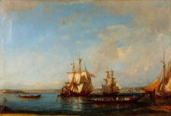 Caiques And Sailboats at The Bosphorus by Felix Ziem