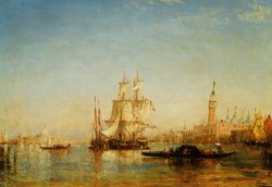 Ships on Bacino De San Marco by Felix Ziem