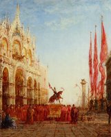 The Cardinals Procession Venice by Felix Ziem