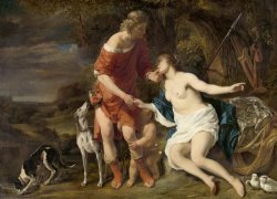 Venus And Adonis by Ferdinand Bol