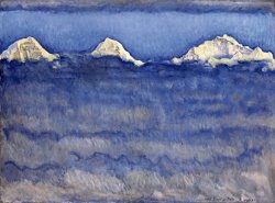 The Eiger, Monch And Jungfrau Peaks Above The Foggy Sea by Ferdinand Hodler