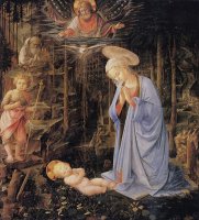 The Adoration with The Infant St. John The Baptist And St. Bernard by Filippino Lippi