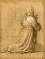 Woman Kneeling in Prayer, Seen From Behind (study for The Figure of St Catherine) by Fra Bartolomeo