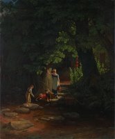 Children by a Brook by Francis Danby