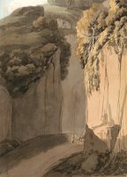 Entrance to The Grotto at Posilippo, Naples by Francis Swaine