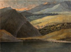 View on Lake Maggiore at Evening by Francis Swaine